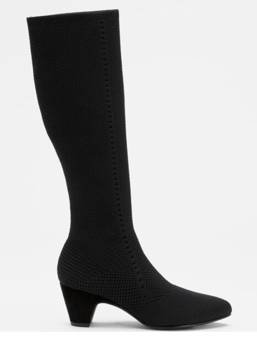 Eileen Fisher Keto Recycled Black Knit Heel Boot